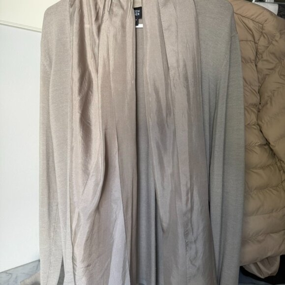 Eileen Fisher silk sweater jacket LARGE like NEW - Picture 8 of 9